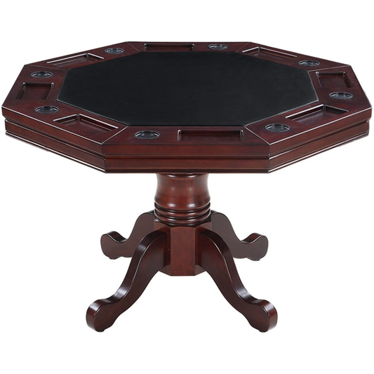 Walnut Octagon 3 in 1 Poker Table